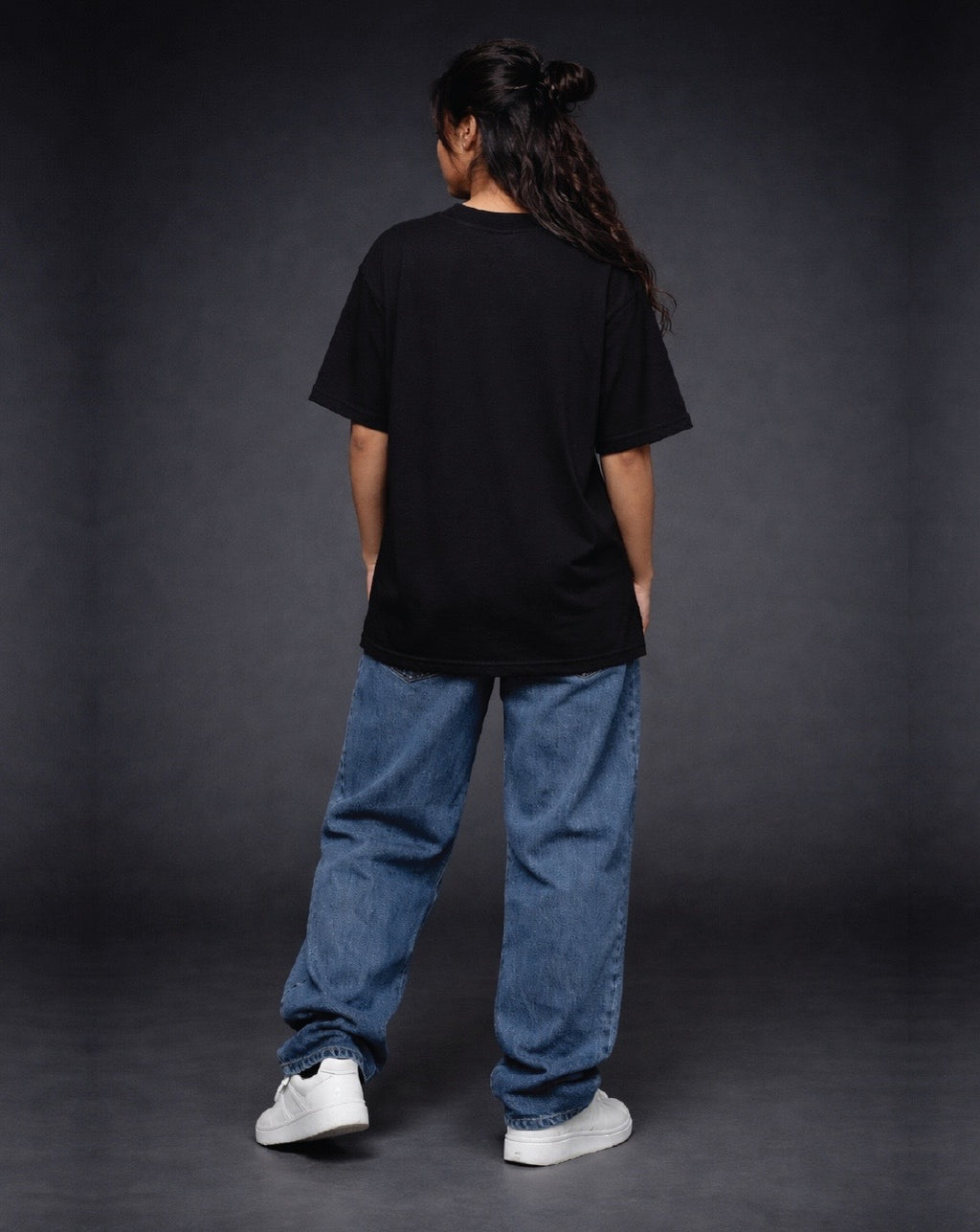 1-Pure Black Solid Oversized