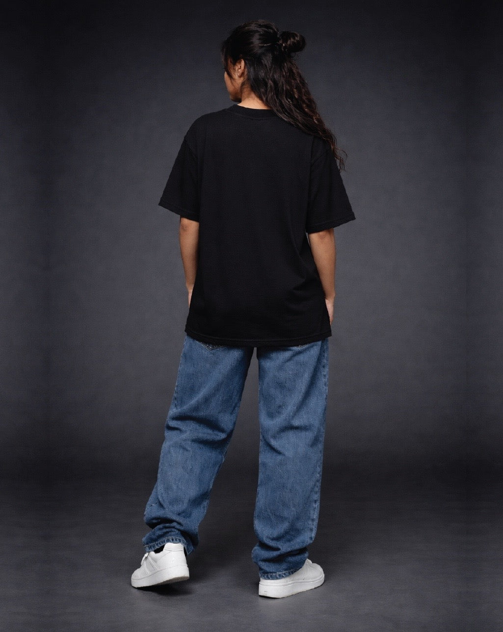 1-Pure Black Solid Oversized