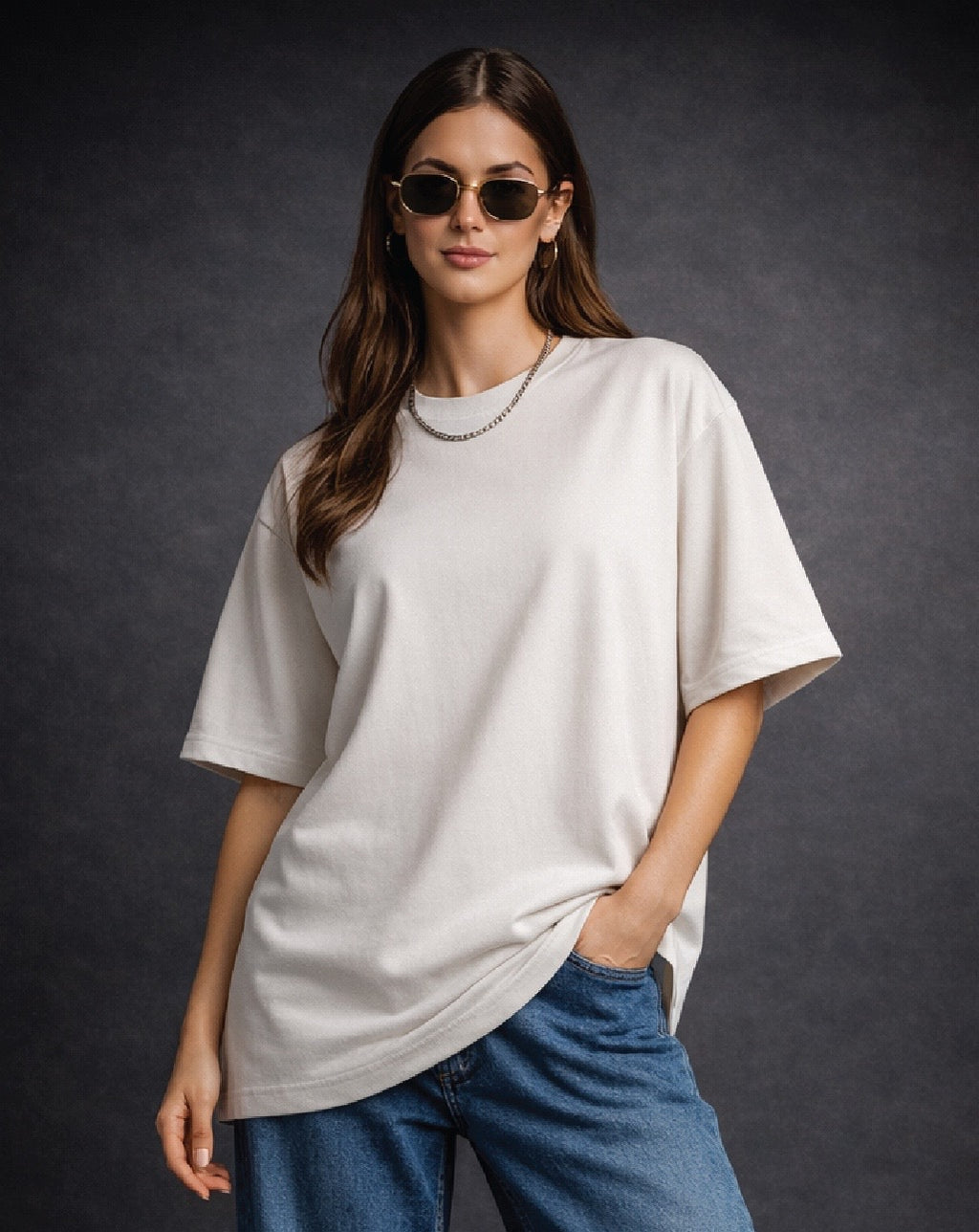 2-Urban White Solid Oversized