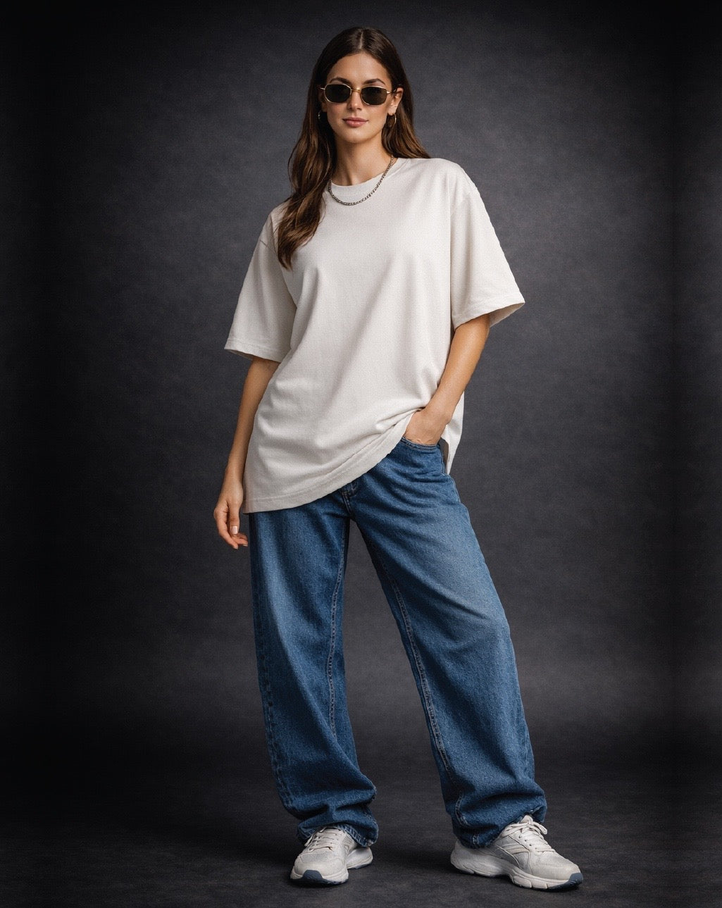 2-Urban White Solid Oversized