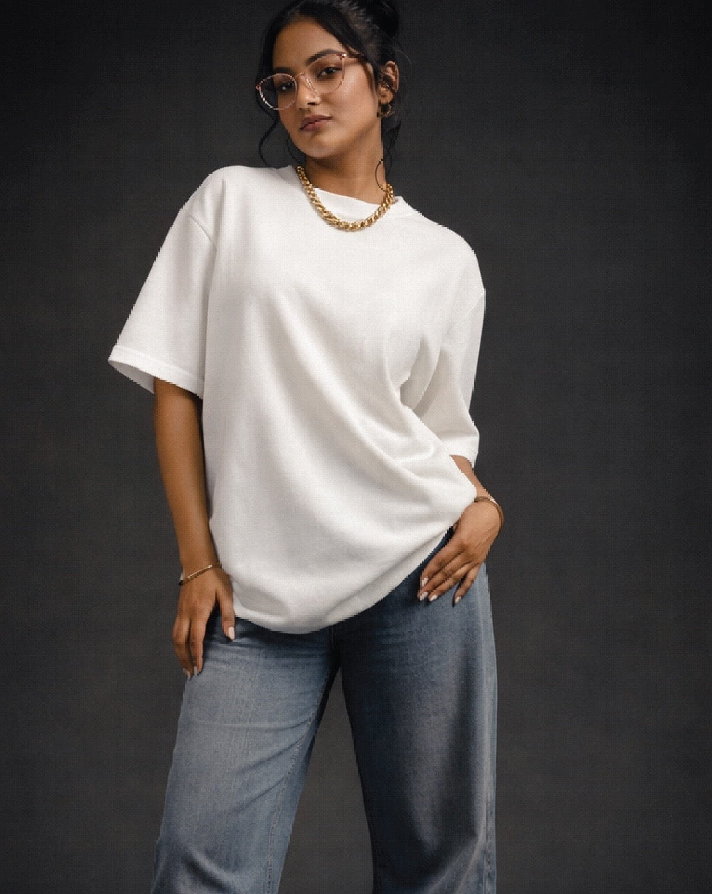 2-Urban White Solid Oversized