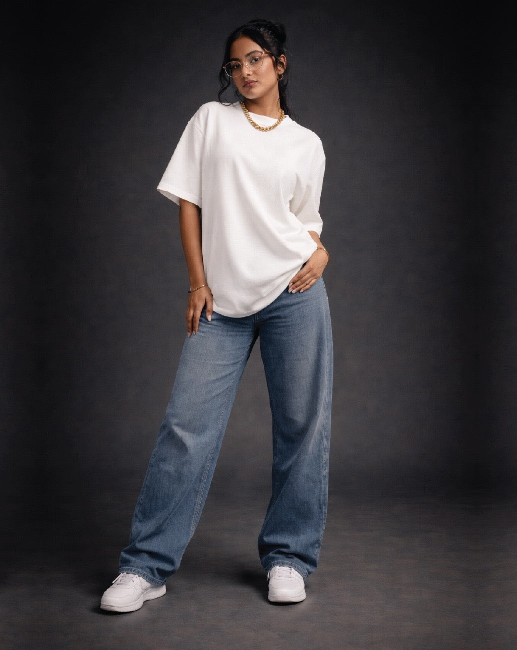 2-Urban White Solid Oversized