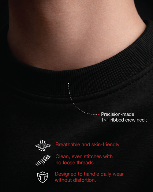 1-Pure Black Solid Oversized