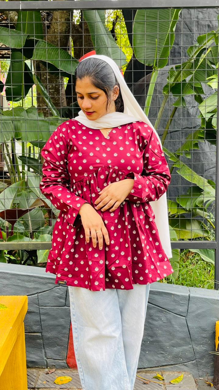 Premium Cotton  Poplin Short Kurthi