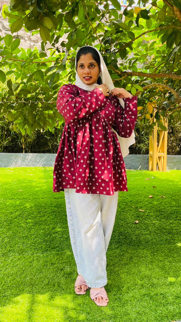 Premium Cotton  Poplin Short Kurthi